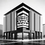 A modern building in black and white showcasing StreamDeck's automation features in its facade design.